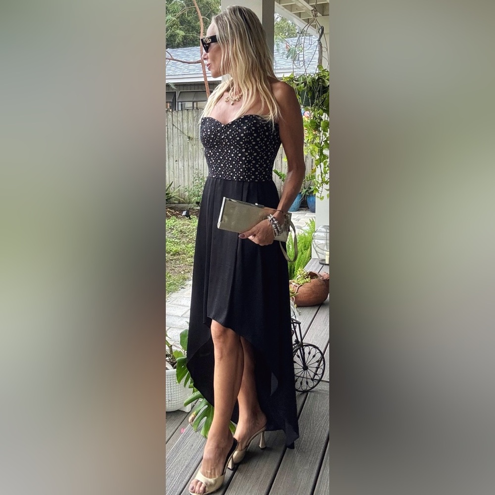 BCBGMaxAzria Black and Cream Cirset Dress size 6
